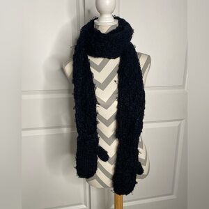 Black Scarf With Attached Gloves